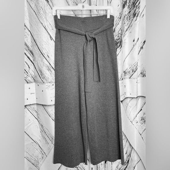 Michael Stars Belted Wide Leg Pants Gray Knit Size S - Picture 2 of 6